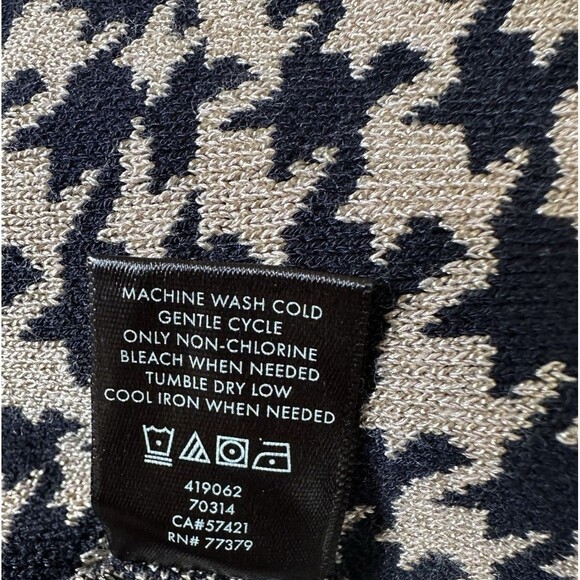 Ann Taylor Women's Medium Houndstooth Pattern Stretchy A-Line Midi Dress - Picture 10 of 11